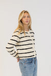 Lyla & Luxe - Diana Eco Cardigan in Beige/Black Stripe