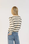 Lyla & Luxe - Diana Eco Cardigan in Beige/Black Stripe