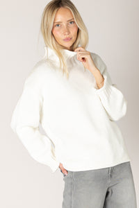 Lyla & Luxe - Dolly - Cotton Chunky Mock Sweater in Soft White