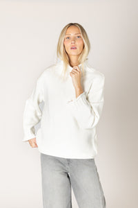 Lyla & Luxe - Dolly - Cotton Chunky Mock Sweater in Soft White