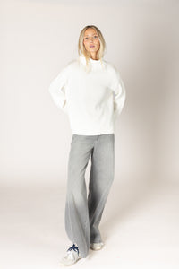 Lyla & Luxe - Dolly - Cotton Chunky Mock Sweater in Soft White