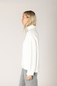 Lyla & Luxe - Dolly - Cotton Chunky Mock Sweater in Soft White