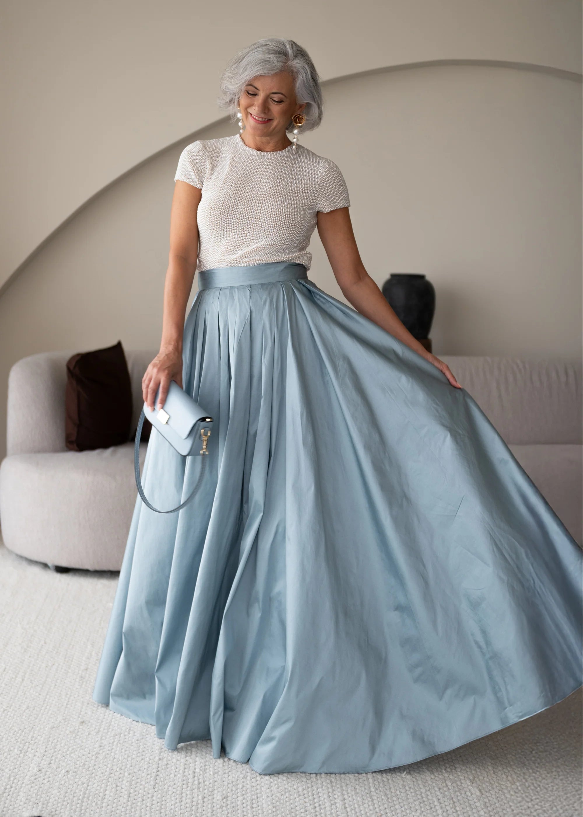 Emily Shalant - Pleated Soft Taffeta Ballgown Skirt