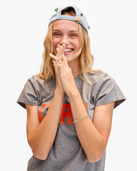 Clare V. - Denim Baseball Hat with Florals