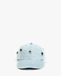 Clare V. - Denim Baseball Hat with Florals
