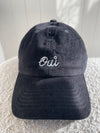 Clare V. - Corduroy Baseball Hat w/ Embroidered Oui in Black