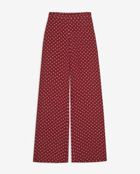 YERSE - Crepe Viscose Pants in Aubergine Dots