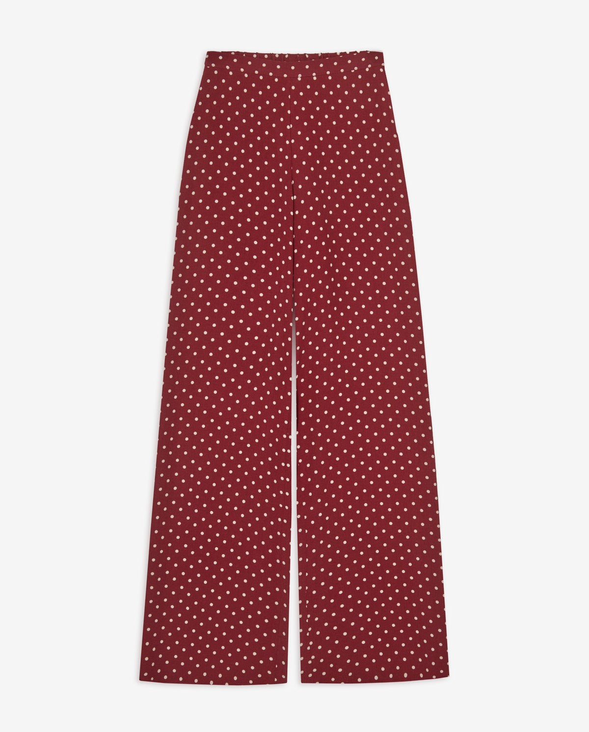 YERSE - Crepe Viscose Pants in Aubergine Dots