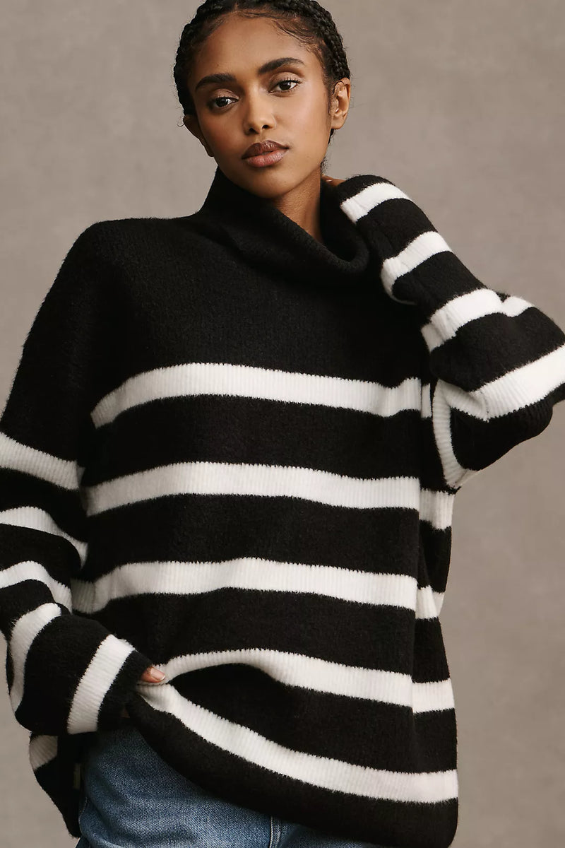 Velvet - Encino - Cozy Sweater in Black/Milk