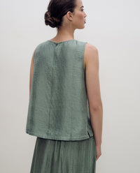 YERSE - Round Neck Top in Turquesa