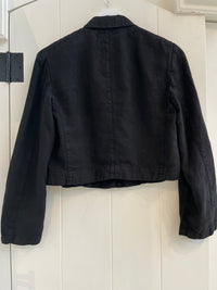Velvet - Finley - Heavy Linen Cropped Coat in Black