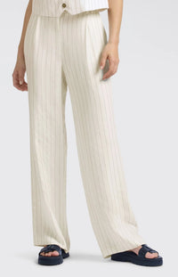 YAYA - Linen Mix Woven Wide Leg Trousers in Sand Linen Beige
