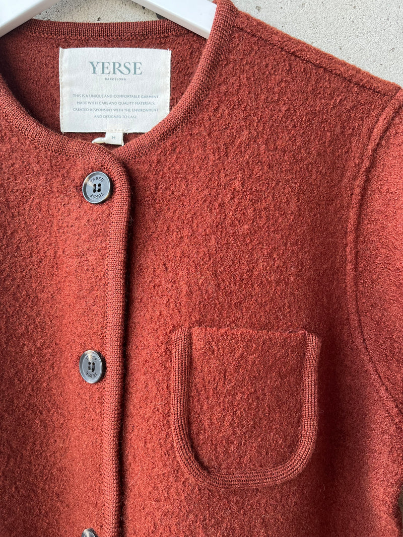 YERSE - Short Boiled-Wool Coat in Oxid