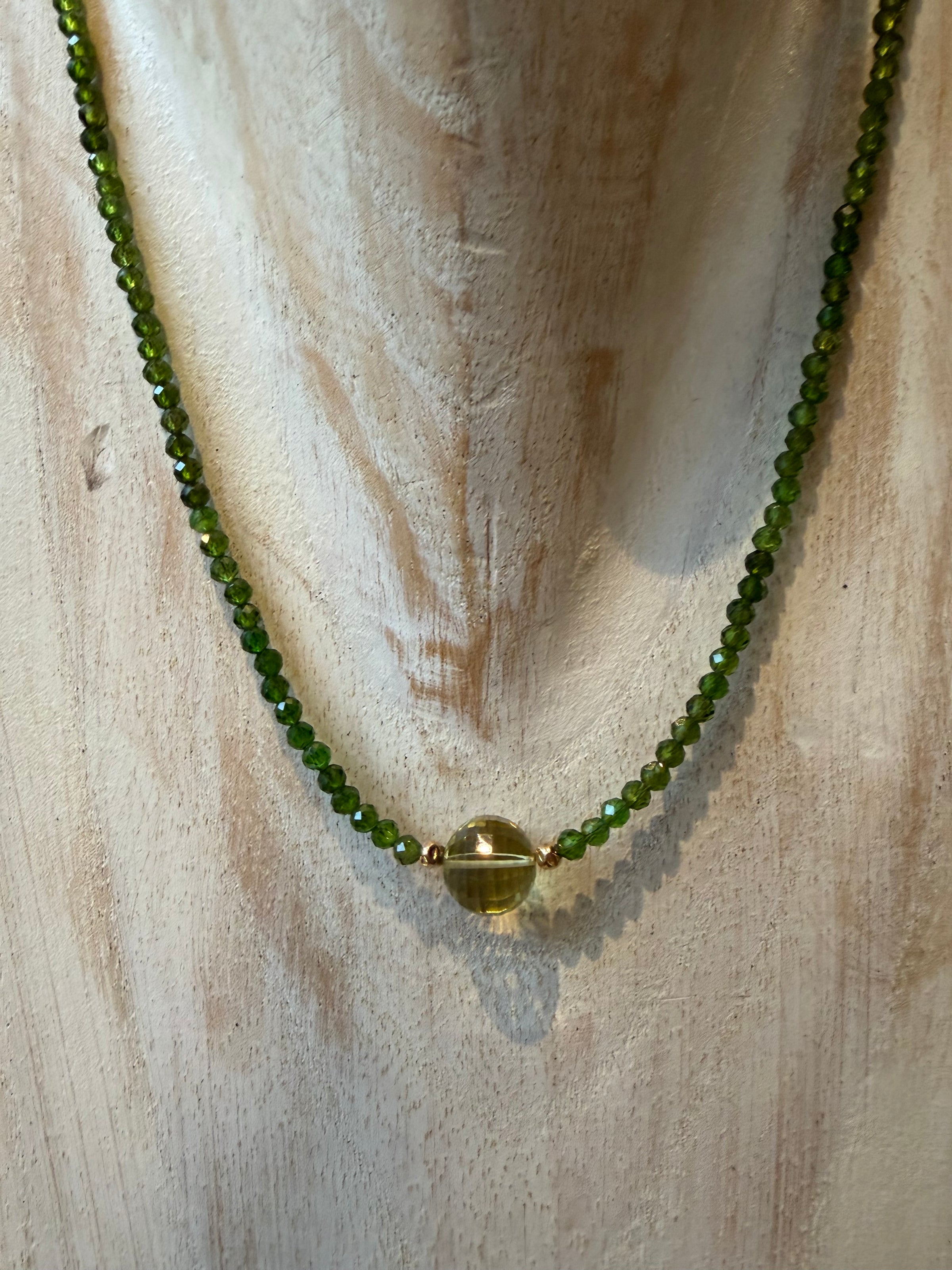 Studio Skanda by Mary Wakefield - Chrome Diopside with Lemon Quartz Necklace