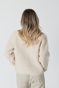 Lyla & Luxe - Ellie Luxe - Eco Crewneck Sherpa Jacket in Sand