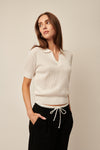 LINE Knitwear - Emery - Knit Top in Chalk