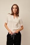 LINE Knitwear - Emery - Knit Top in Chalk