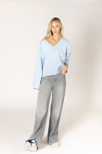 Lyla & Luxe - Etta - Must Have V Sweater in Breeze