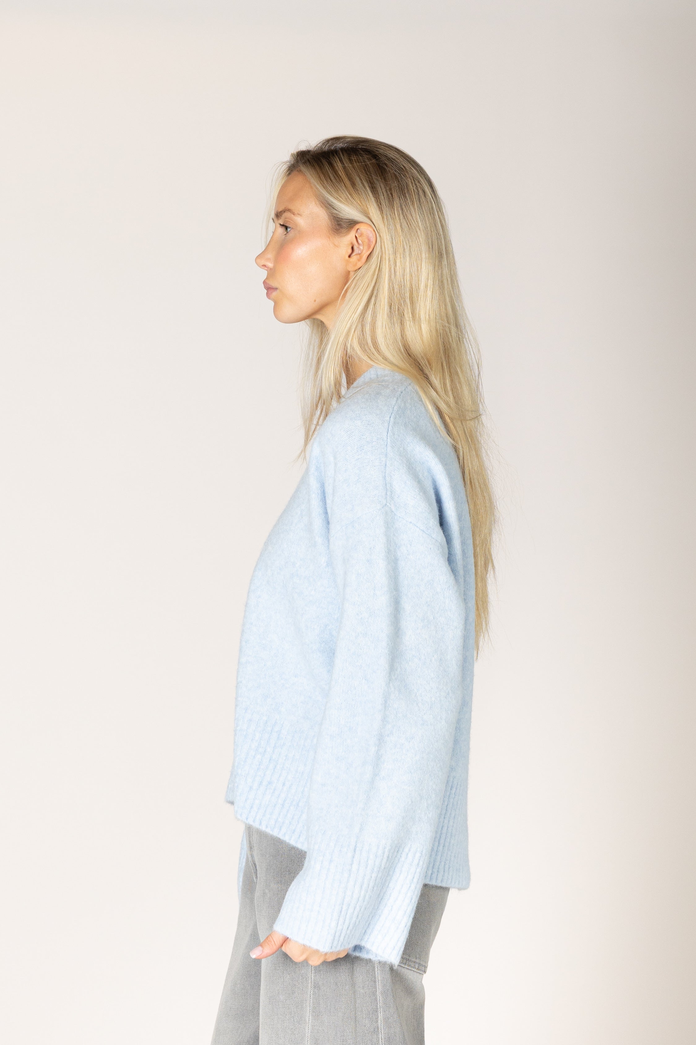 Lyla & Luxe - Etta - Must Have V Sweater in Breeze