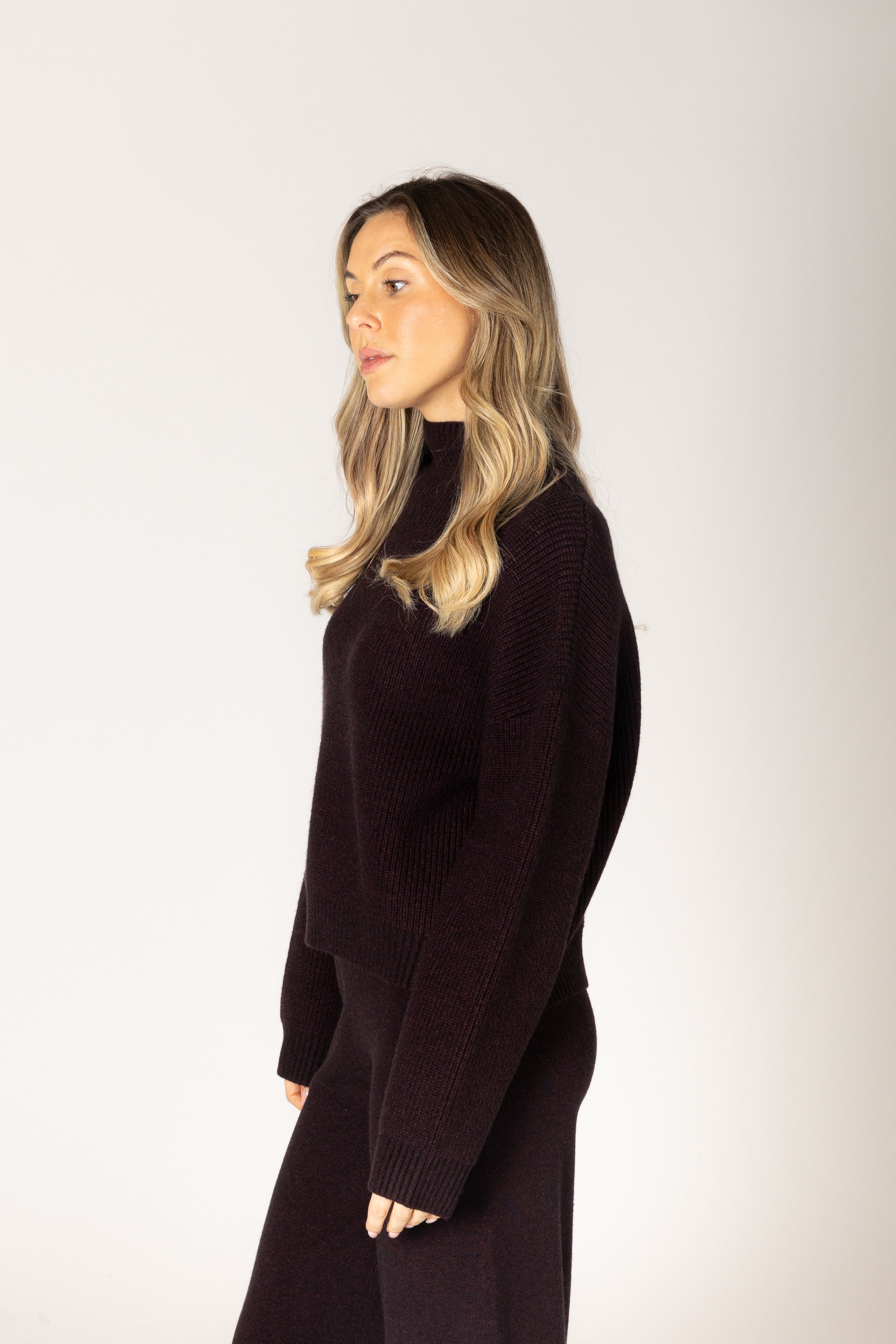 Lyla & Luxe - Evolet - Essentials Mock Pullover in Acai