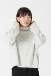 Lyla & Luxe - Evolet - Flecked Ribbed Mockneck Sweater in Off White