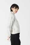 Lyla & Luxe - Evolet - Flecked Ribbed Mockneck Sweater in Off White