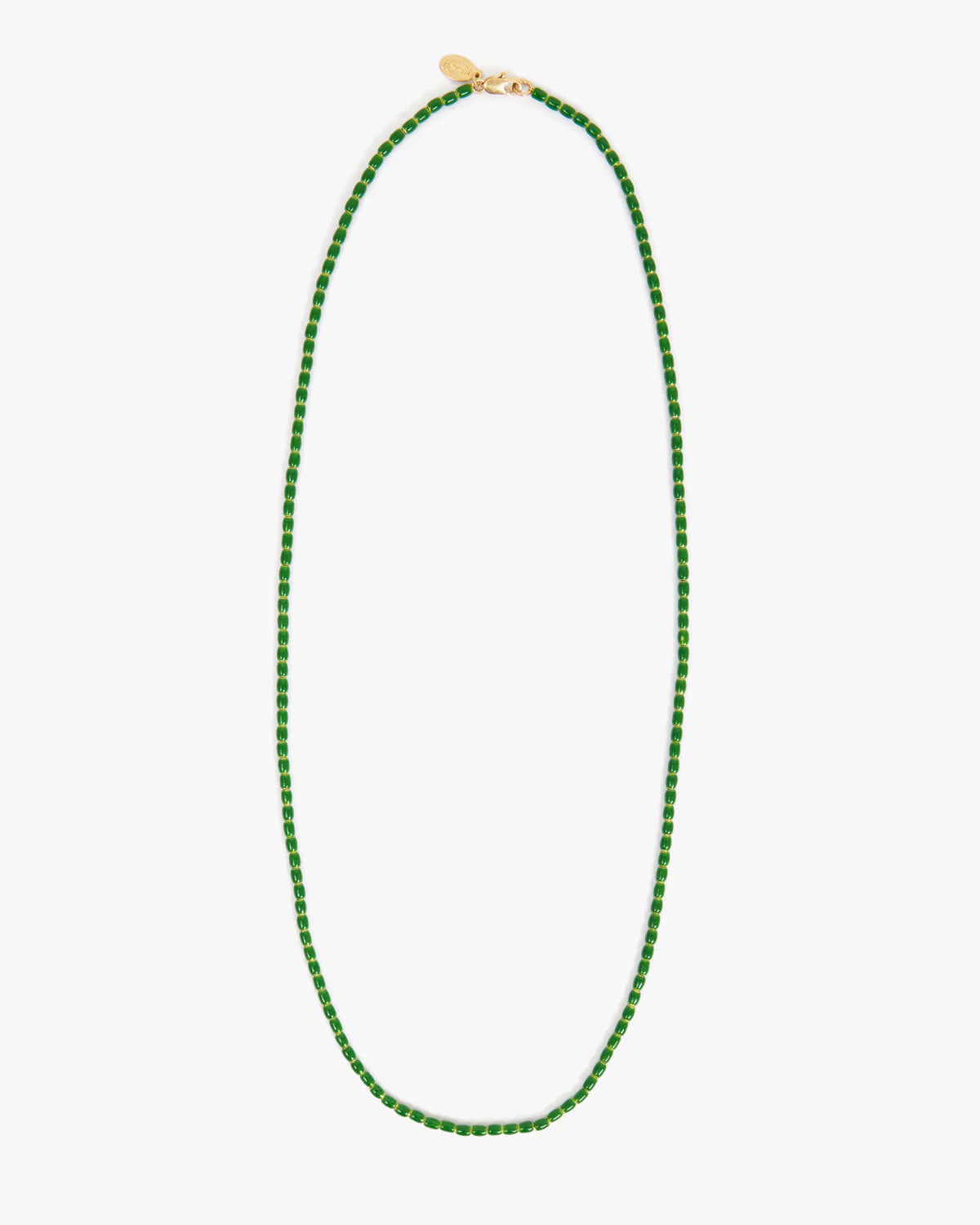 Clare V. - Enamel Barrel Chain Necklace in Emerald
