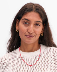 Clare V. - Enamel Barrel Chain Necklace in Poppy