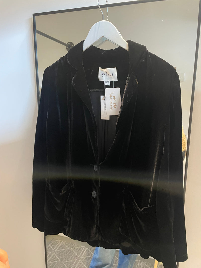 Velvet - Kyla - Silk Velvet Jacket in Black