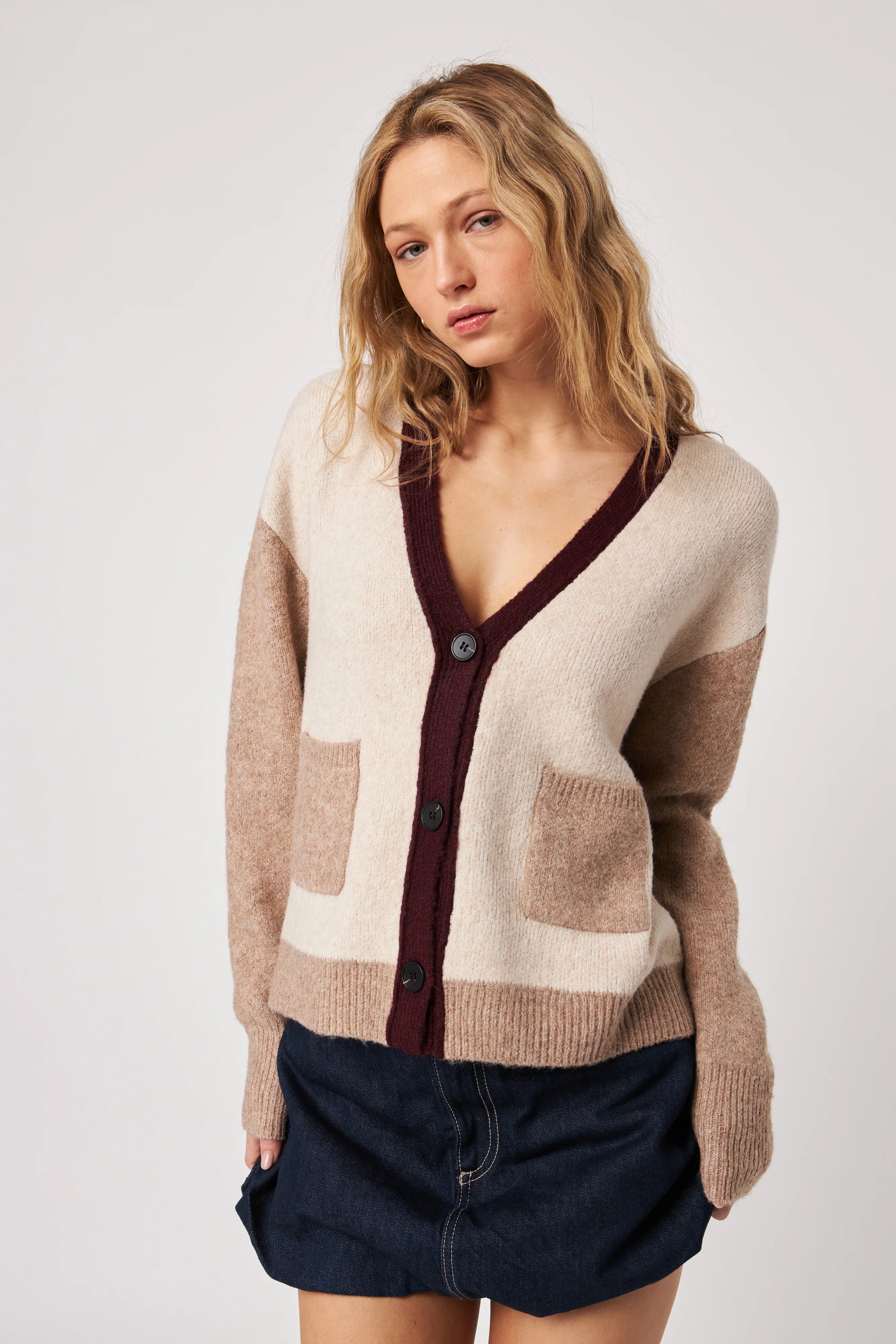 John + Jenn - Linden Cardigan in Smoky Merlot