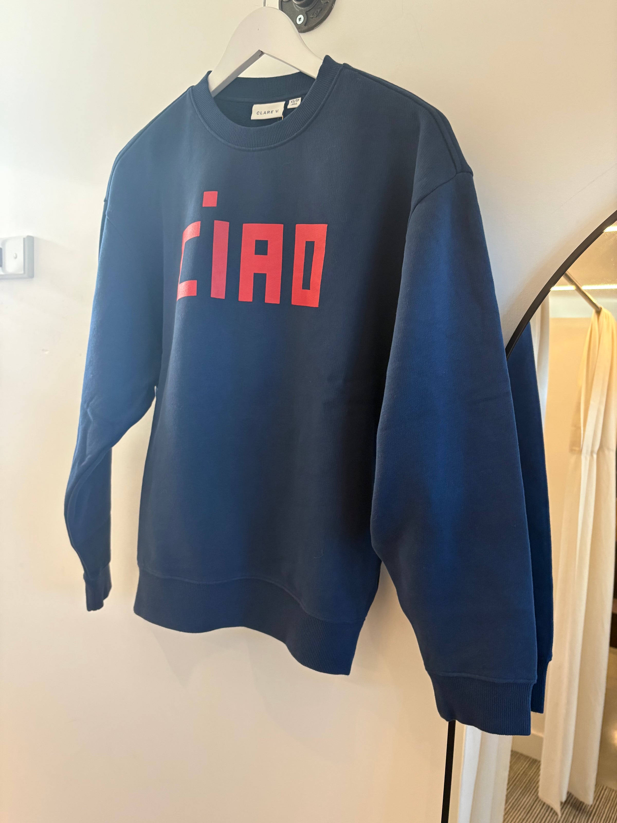 Clare V. - Oversized Sweatshirt in Block Ciao Navy