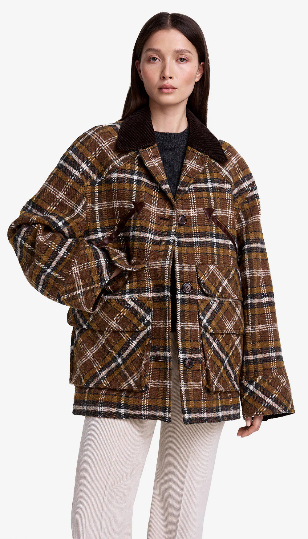 Smythe - Field Jacket in Umber Plaid