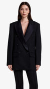 Smythe - DB Peaked Lapel Tux Blazer in Deep Black