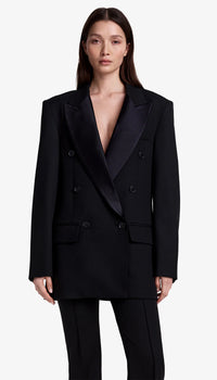 Smythe - DB Peaked Lapel Tux Blazer in Deep Black