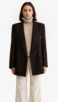 Smythe - DB Peaked Lapel Blazer in Tobacco