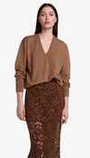 Smythe - Boyfriend V-Neck Sweater in Camel
