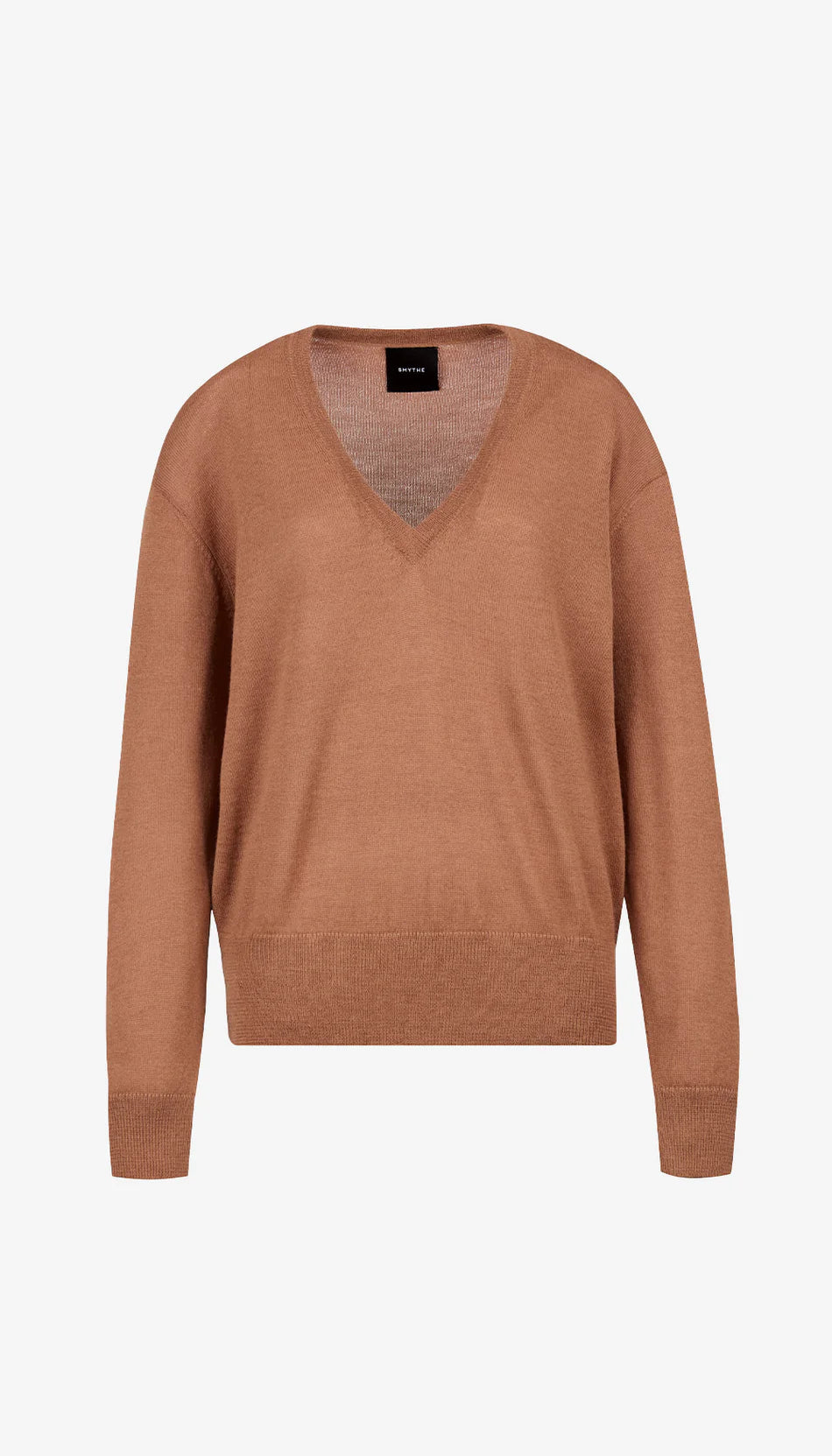 Smythe - Boyfriend V-Neck Sweater in Camel