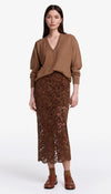 Smythe - Lace Pencil Skirt in Hickory