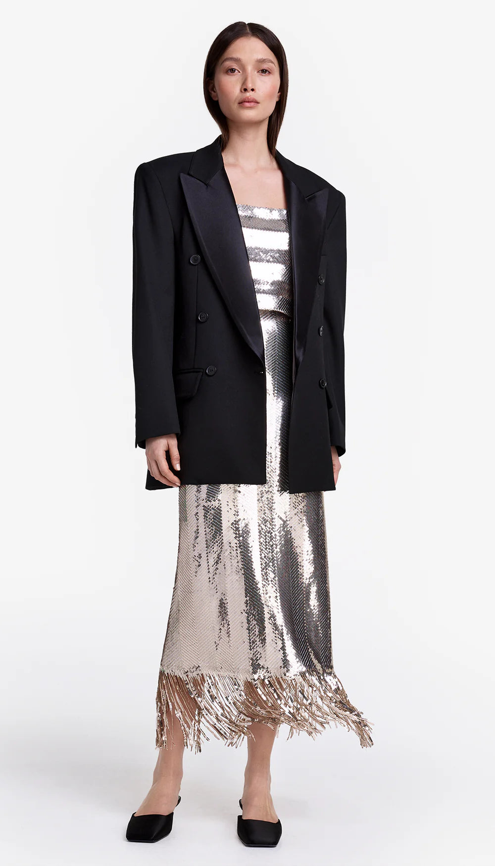 Smythe - DB Peaked Lapel Tux Blazer in Deep Black