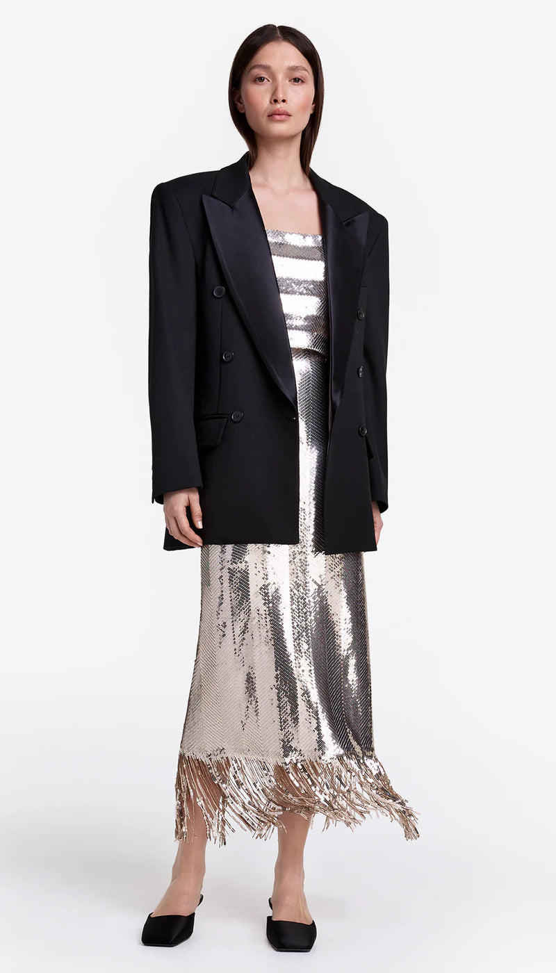 Smythe - DB Peaked Lapel Tux Blazer in Deep Black