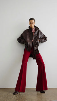 Smythe - Oversized Leather Bomber - Brown