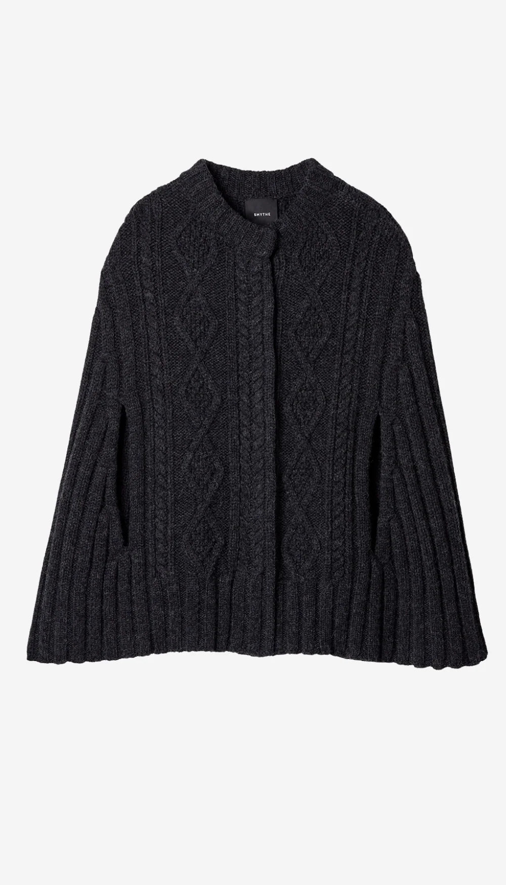 Smythe - Cable-Knit Cape in Charcoal