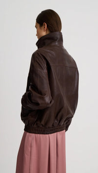 Smythe - Oversized Leather Bomber - Brown