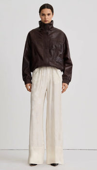 Smythe - Oversized Leather Bomber - Brown