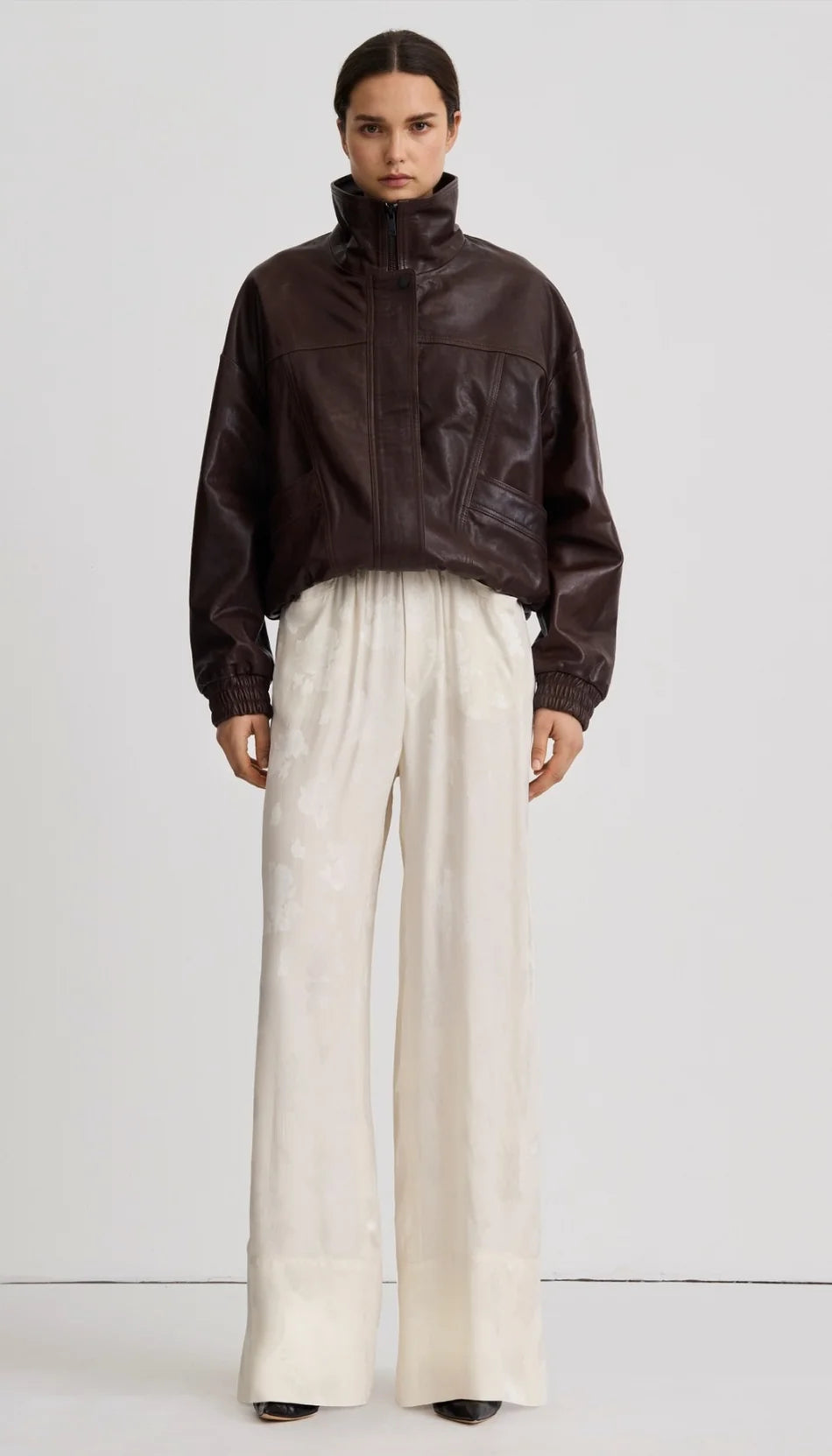 Smythe - Oversized Leather Bomber - Brown
