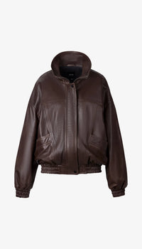 Smythe - Oversized Leather Bomber - Brown