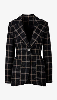 Smythe - Patch Pocket Birkin Blazer in Black Plaid
