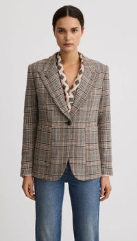 Smythe - Patch Pocket 90's Blazer in Neutral Glen Check