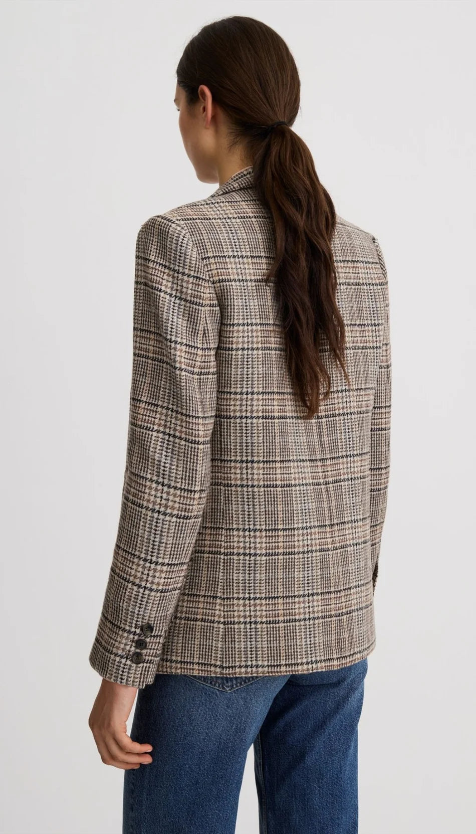 Smythe - Patch Pocket 90's Blazer in Neutral Glen Check