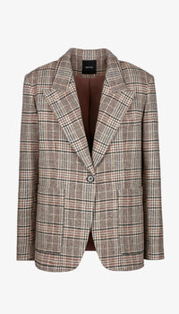 Smythe - Patch Pocket 90's Blazer in Neutral Glen Check